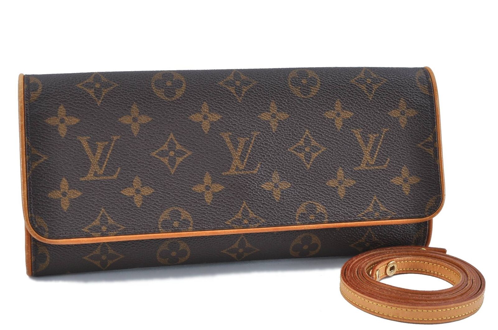 Authwntic LOUIS VUITTON Monogram Pochette Twin GM Shoulder Pouch M51852 LV H2458