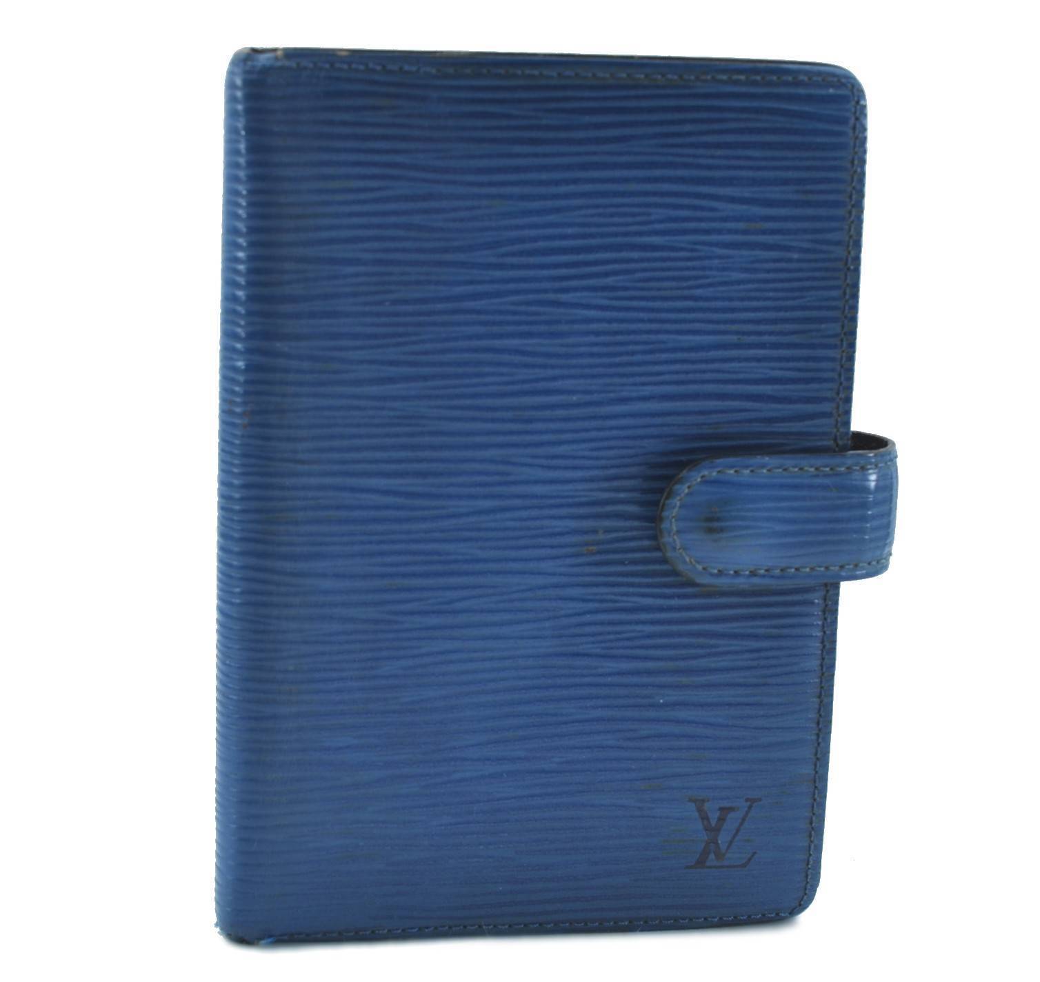 Authentic LOUIS VUITTON Epi Agenda PM Notebook Cover Blue R20055 Junk H2461