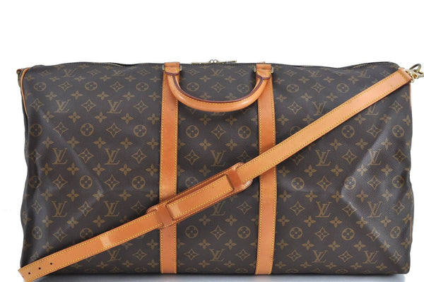 Auth LOUIS VUITTON Monogram Keepall Bandouliere 60 Boston Bag M41412 LV H2463