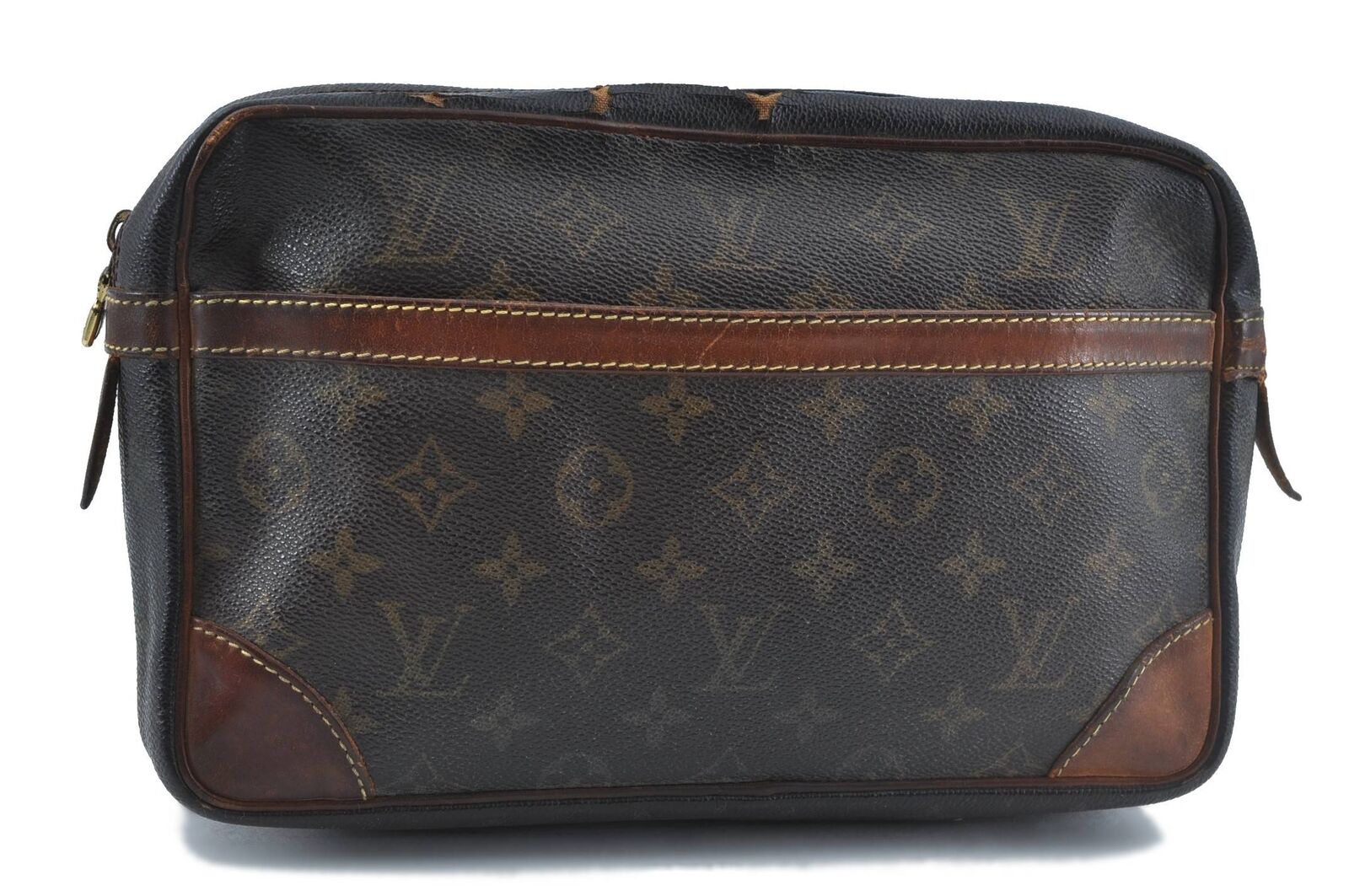 Authentic LOUIS VUITTON Monogram Compiegne 28 Clutch Hand Bag M51845 LV H2630