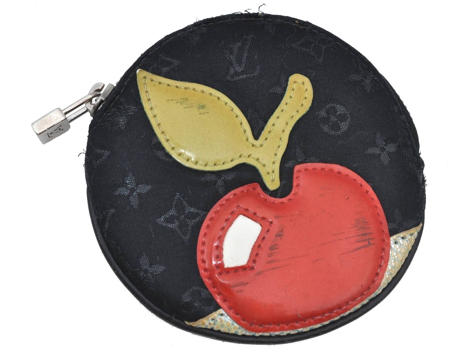 Auth LOUIS VUITTON Monogram Conte de Fees Apple Coin Purse Black M92272 LV H2710