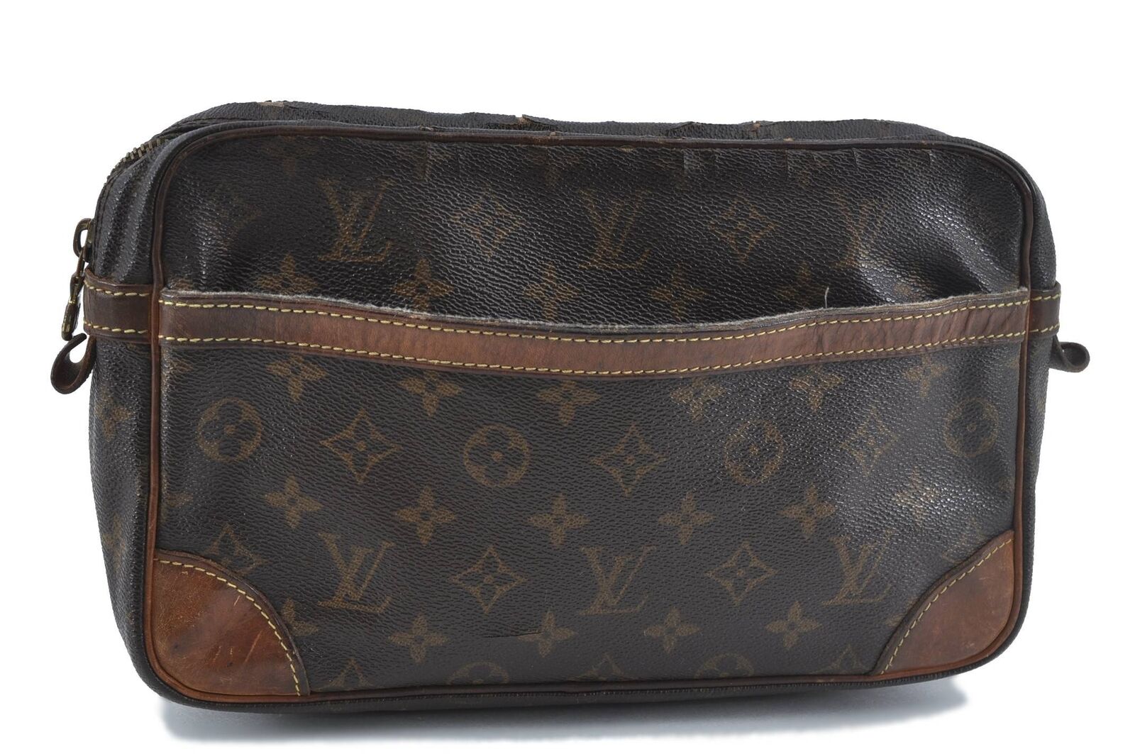 Authentic LOUIS VUITTON Monogram Compiegne 28 Clutch Hand Bag M51845 LV H2743