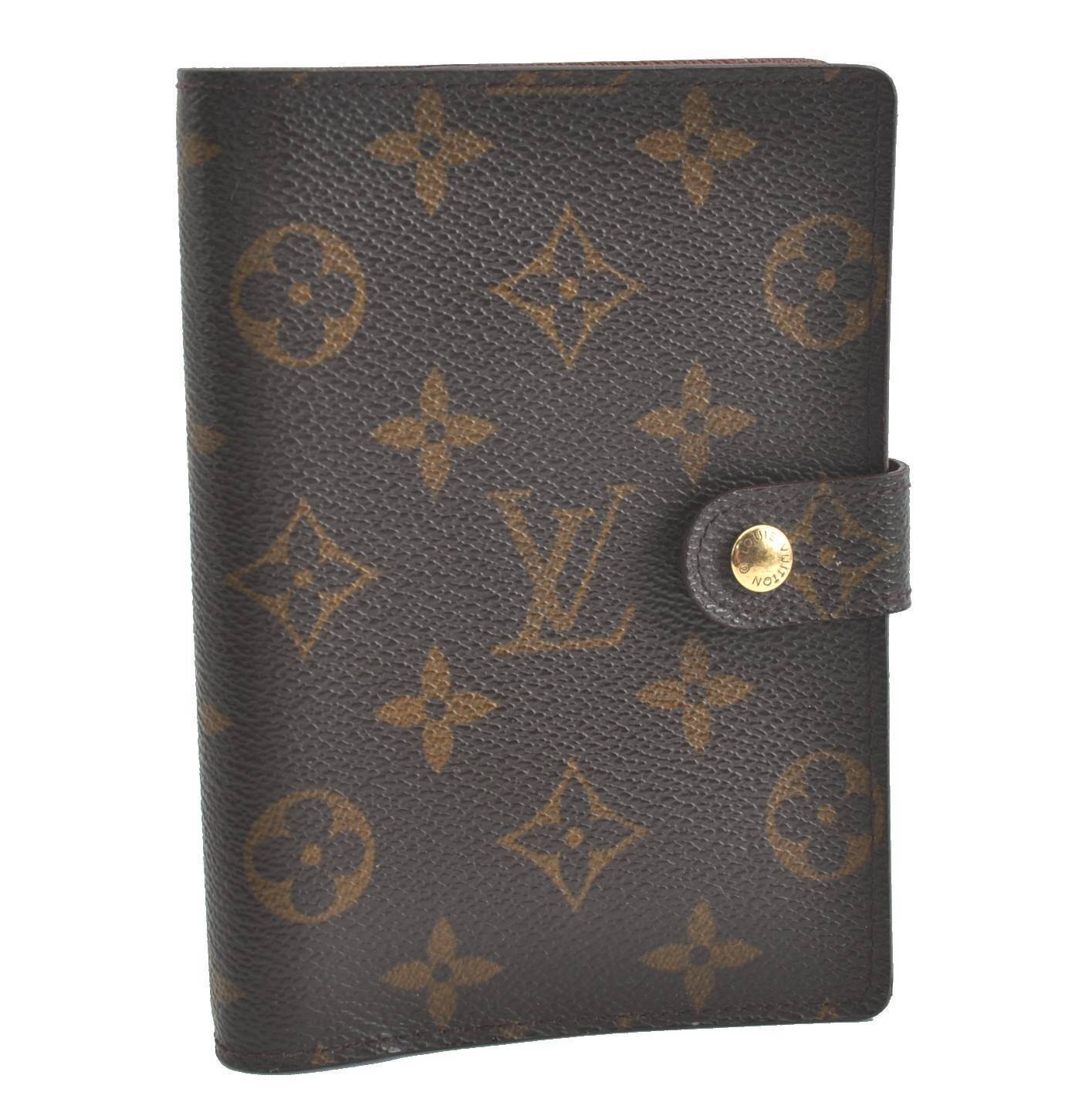 Authentic LOUIS VUITTON Monogram Agenda PM Notebook Cover R20005 LV H2797