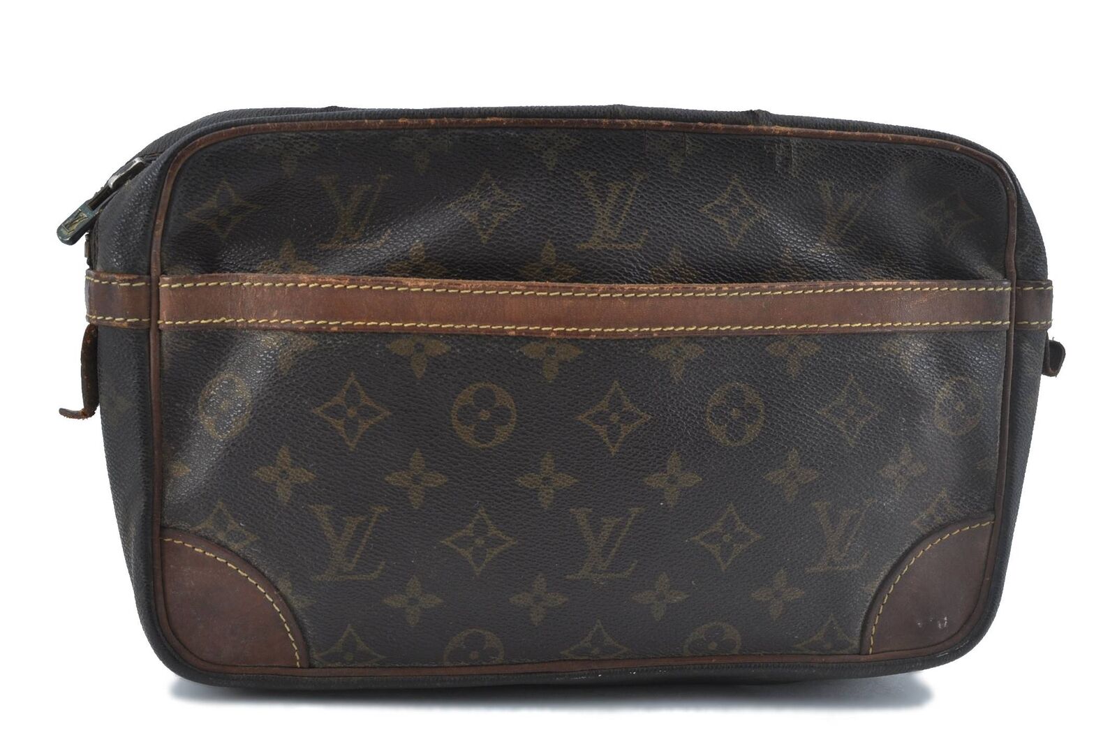 Authentic LOUIS VUITTON Monogram Compiegne 28 Clutch Hand Bag M51845 Junk H2833