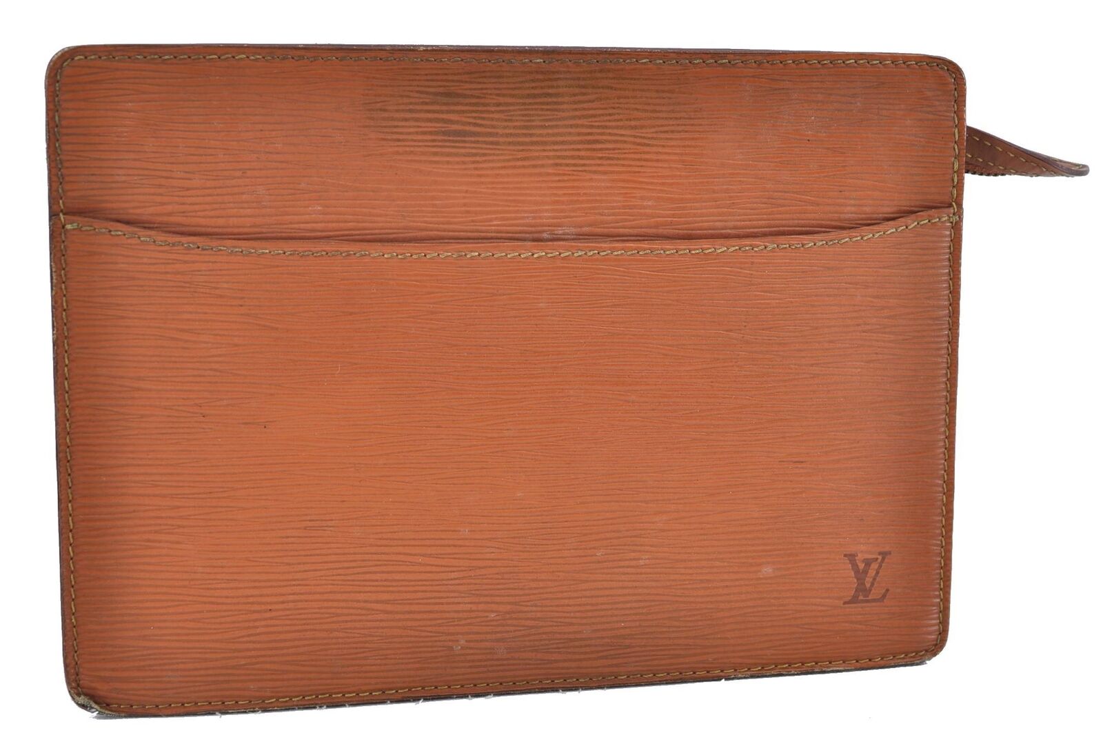 Authentic LOUIS VUITTON Epi Pochette Homme Clutch Bag Brown M52528 LV H2852