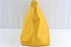 Authentic CHANEL Caviar Skin CC Logo Shoulder Tote Bag Yellow H2858