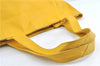 Authentic CHANEL Caviar Skin CC Logo Shoulder Tote Bag Yellow H2858