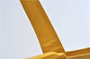 Authentic CHANEL Caviar Skin CC Logo Shoulder Tote Bag Yellow H2858