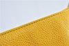 Authentic CHANEL Caviar Skin CC Logo Shoulder Tote Bag Yellow H2858