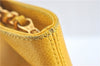 Authentic CHANEL Caviar Skin CC Logo Shoulder Tote Bag Yellow H2858