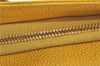 Authentic CHANEL Caviar Skin CC Logo Shoulder Tote Bag Yellow H2858