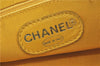 Authentic CHANEL Caviar Skin CC Logo Shoulder Tote Bag Yellow H2858