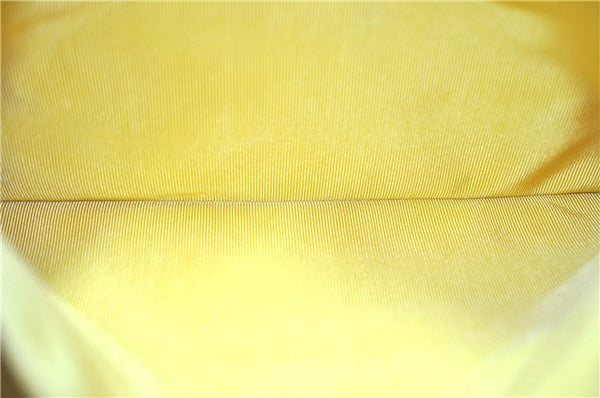 Authentic CHANEL Caviar Skin CC Logo Shoulder Tote Bag Yellow H2858