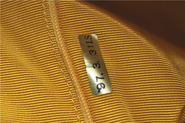 Authentic CHANEL Caviar Skin CC Logo Shoulder Tote Bag Yellow H2858