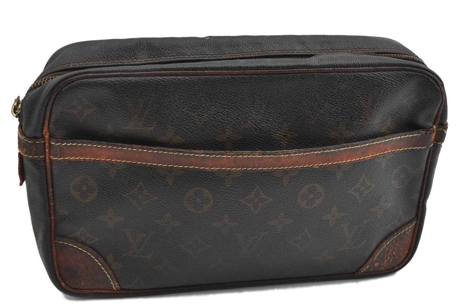 Authentic LOUIS VUITTON Monogram Compiegne 28 Clutch Hand Bag M51845 LV H2861