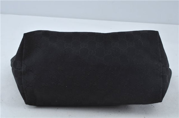 Authentic GUCCI Jolie Shoulder Tote Bag GG Canvas Enamel 211976 Black H2932