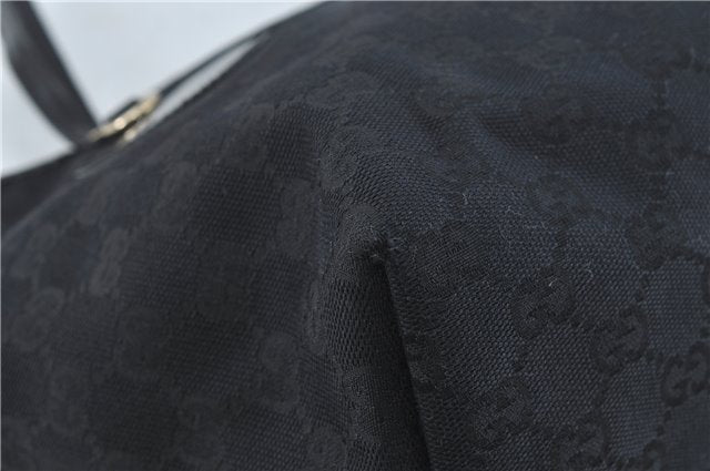Authentic GUCCI Jolie Shoulder Tote Bag GG Canvas Enamel 211976 Black H2932