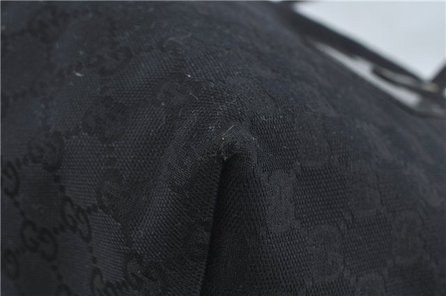 Authentic GUCCI Jolie Shoulder Tote Bag GG Canvas Enamel 211976 Black H2932