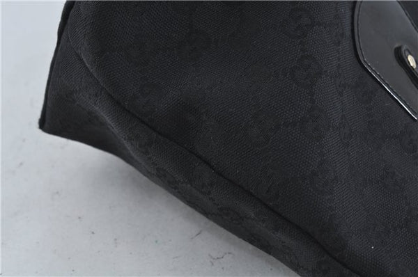 Authentic GUCCI Jolie Shoulder Tote Bag GG Canvas Enamel 211976 Black H2932