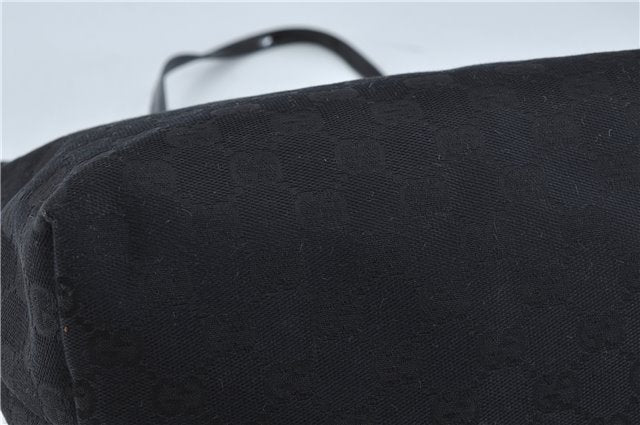 Authentic GUCCI Jolie Shoulder Tote Bag GG Canvas Enamel 211976 Black H2932