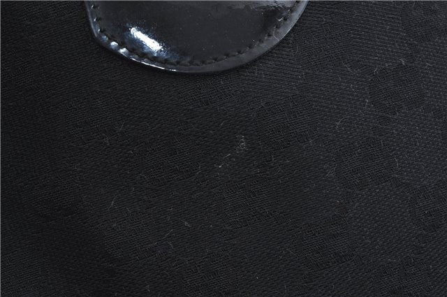 Authentic GUCCI Jolie Shoulder Tote Bag GG Canvas Enamel 211976 Black H2932