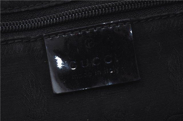 Authentic GUCCI Jolie Shoulder Tote Bag GG Canvas Enamel 211976 Black H2932