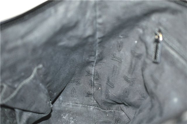 Authentic GUCCI Jolie Shoulder Tote Bag GG Canvas Enamel 211976 Black H2932