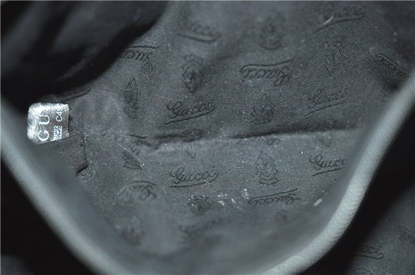 Authentic GUCCI Jolie Shoulder Tote Bag GG Canvas Enamel 211976 Black H2932