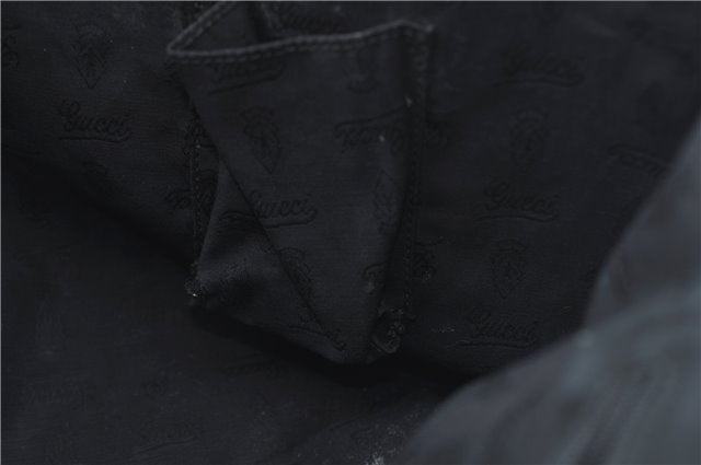 Authentic GUCCI Jolie Shoulder Tote Bag GG Canvas Enamel 211976 Black H2932