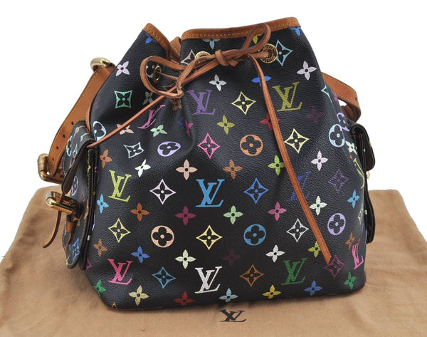 LOUIS VUITTON Monogram Multicolor Petite Noe Shoulder Bag M42230 Black  H3003