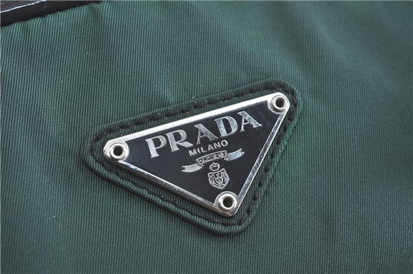 Authentic PRADA Nylon Leather Shoulder Hand Bag Purse B8378 Green Khaki H3115