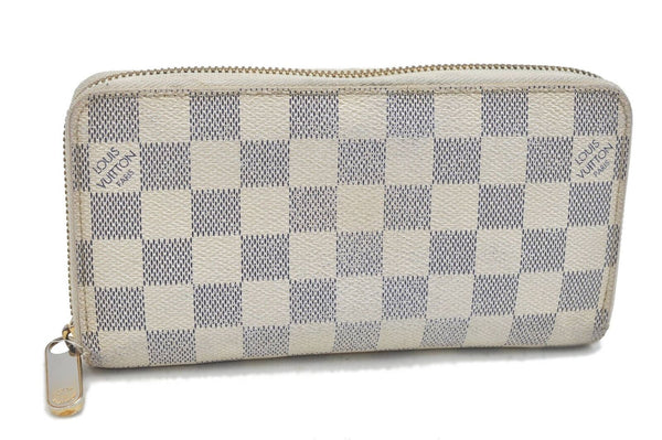 Authentic LOUIS VUITTON Damier Azur Zippy Wallet Long Purse N60019 LV H3249