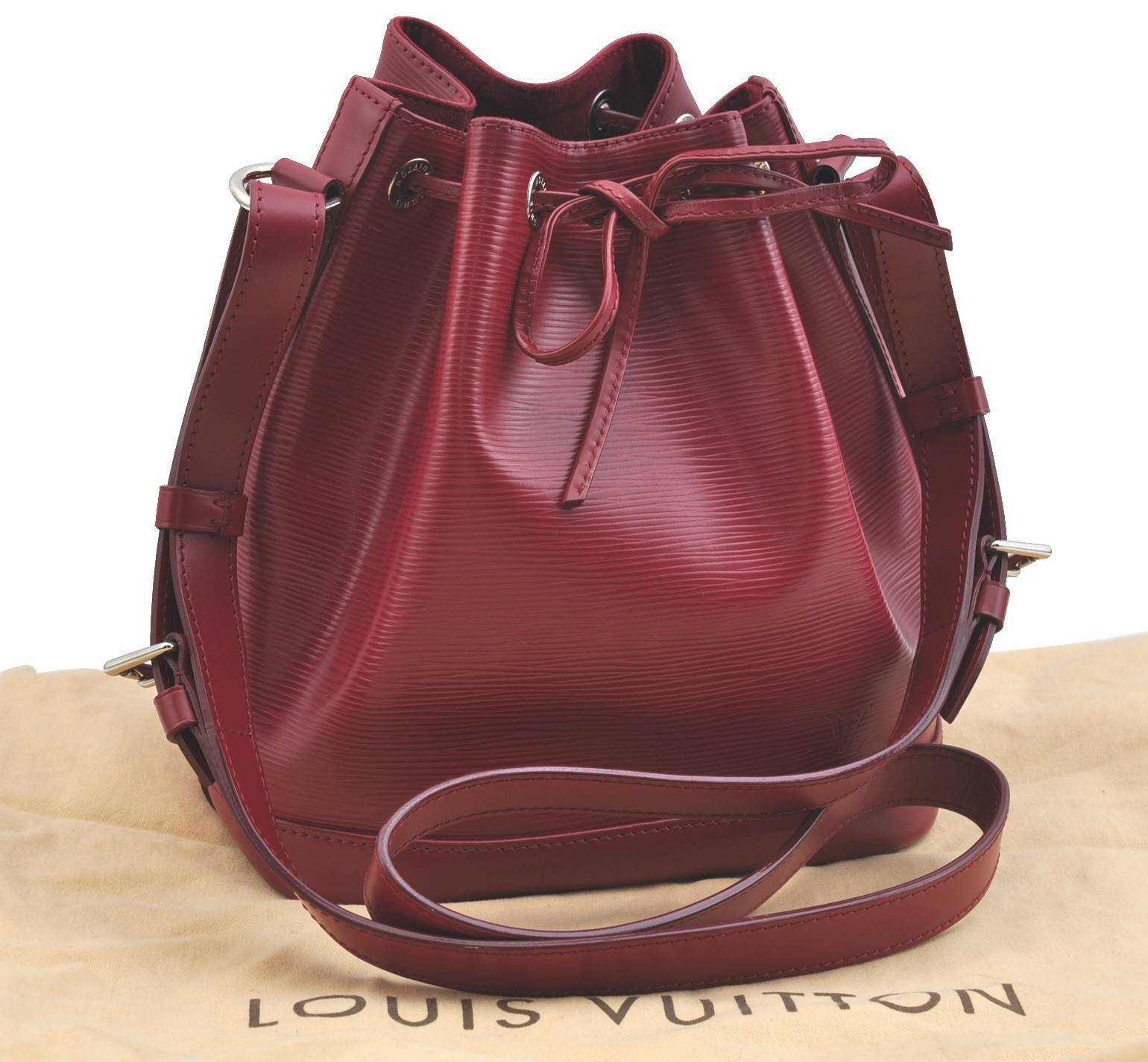 Authentic LOUIS VUITTON Epi Noe BB Shoulder Bag Wine Red M40844 LV H3272