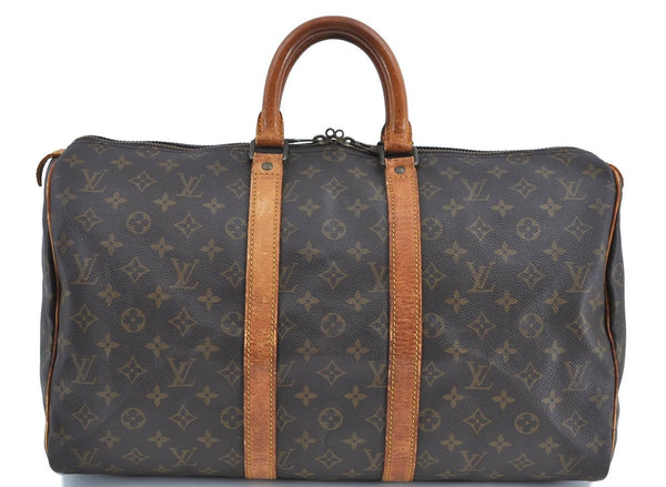 Auth LOUIS VUITTON Monogram Keepall Bandouliere 45 Boston Bag M41418 LV H3274