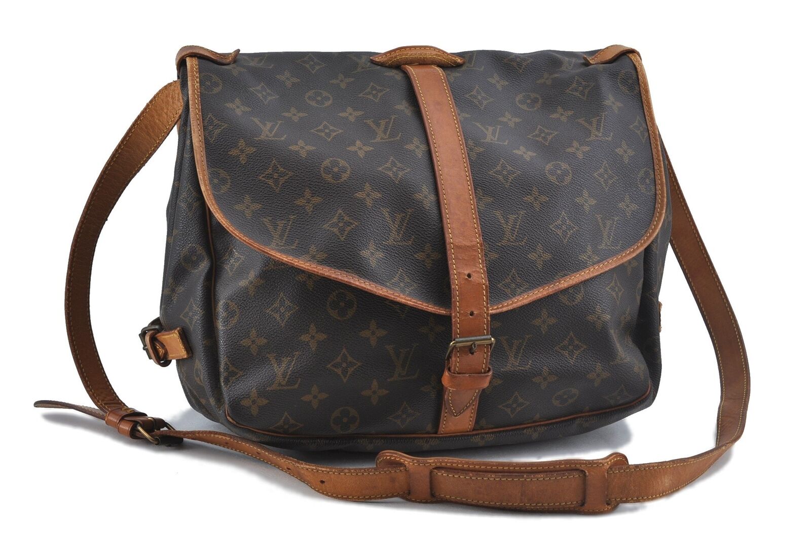 Auth LOUIS VUITTON Monogram Saumur 35 Shoulder Cross Body Bag M42254 LV H3280
