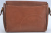 Authentic Burberrys Vintage Leather Shoulder Cross Body Bag Purse Brown H3309