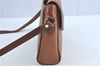 Authentic Burberrys Vintage Leather Shoulder Cross Body Bag Purse Brown H3309