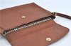 Authentic Burberrys Vintage Leather Shoulder Cross Body Bag Purse Brown H3309