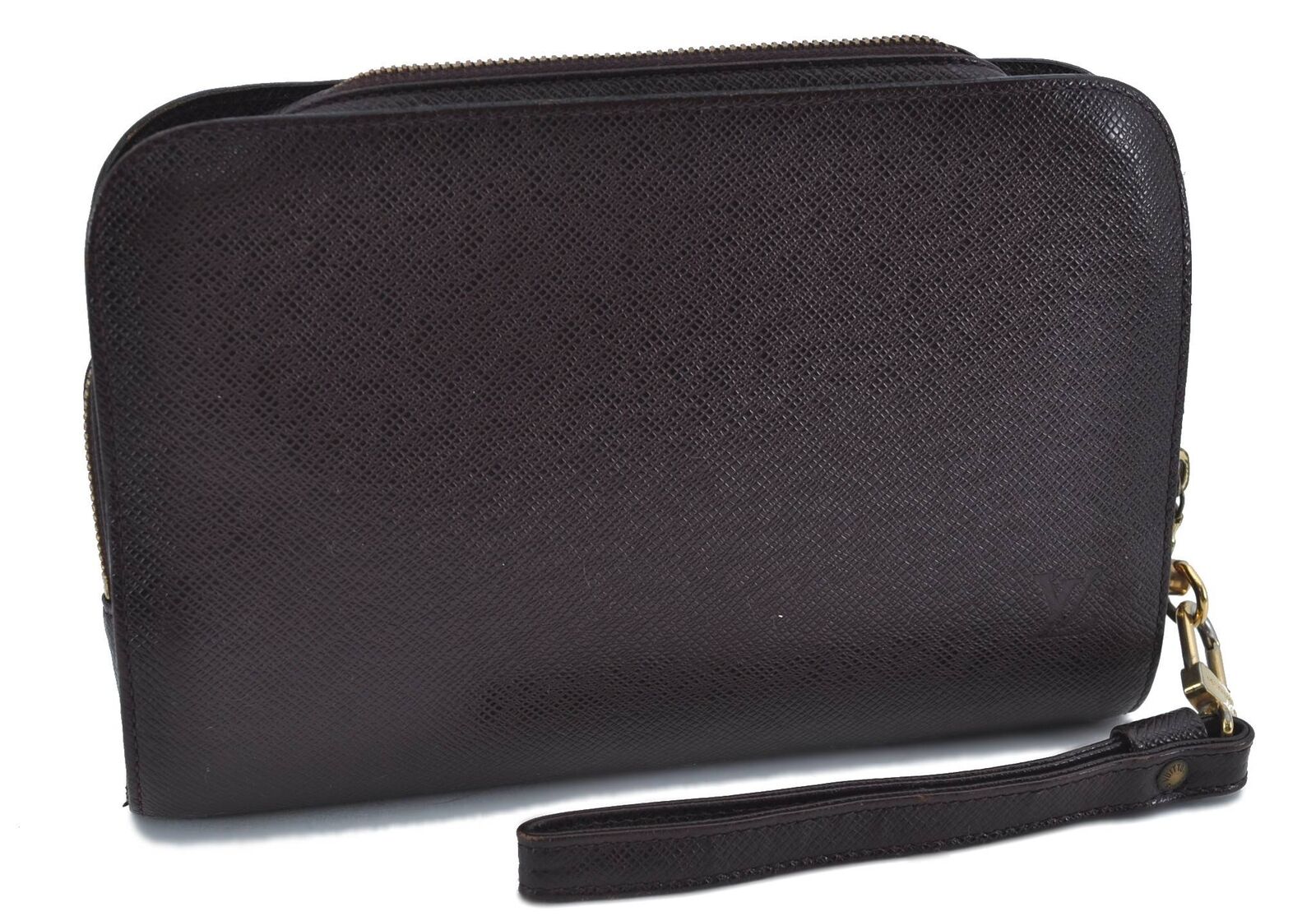 Authentic LOUIS VUITTON Taiga Baikal Clutch Bag Purple M30186 LV H3340