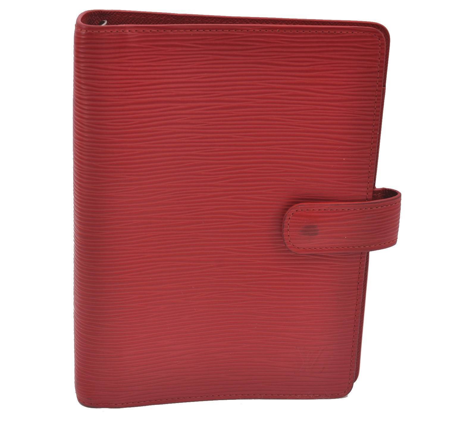 Authentic LOUIS VUITTON Epi Agenda MM Notebook Cover Red R20047 LV Junk H3366