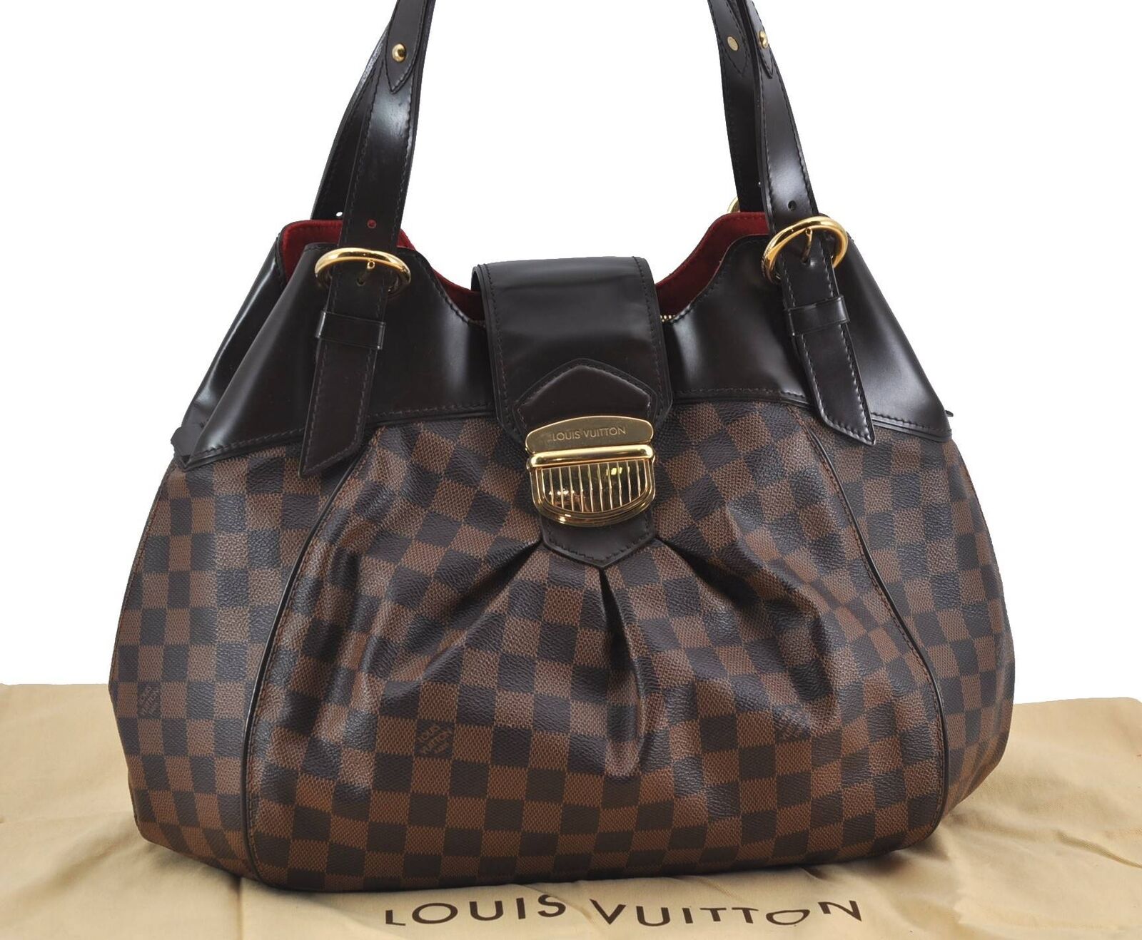 Authentic LOUIS VUITTON Damier Sistina GM Shoulder Bag N41540 LV H3373