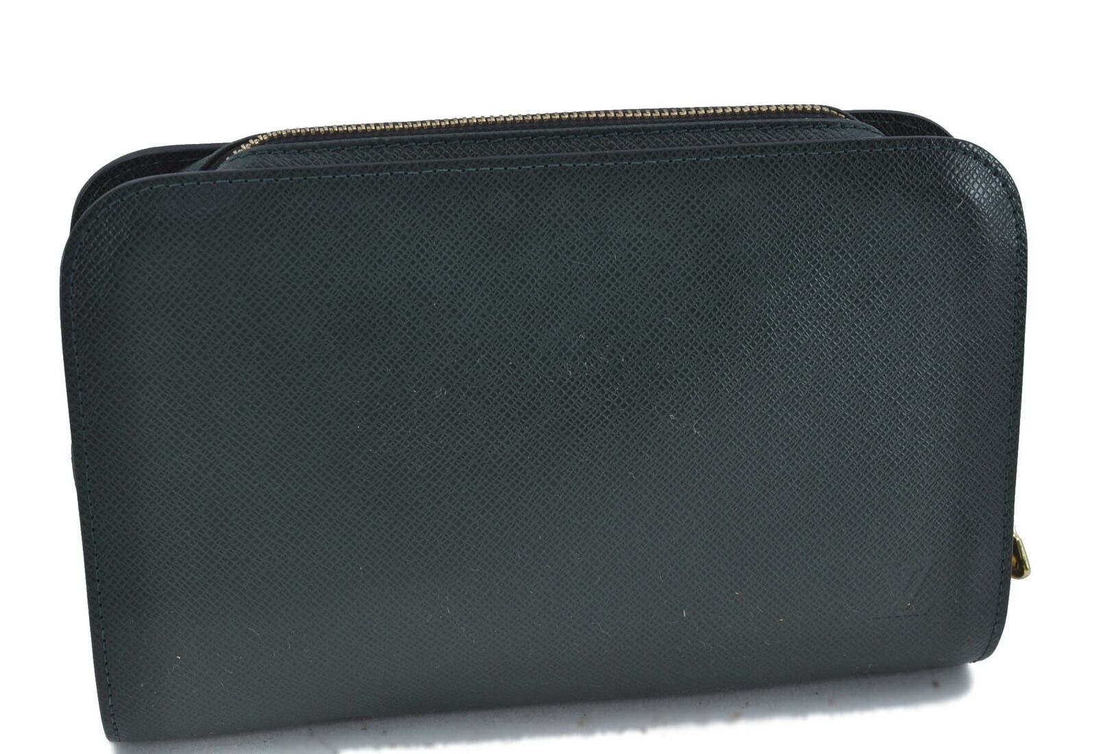 Authentic LOUIS VUITTON Taiga Baikal Clutch Bag Green M30184 LV H3426