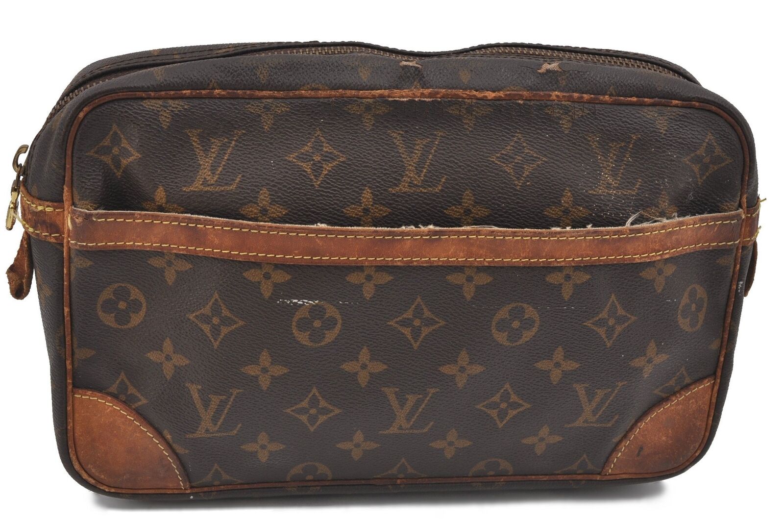 Authentic LOUIS VUITTON Monogram Compiegne 28 Clutch Hand Bag M51845 LV H3438