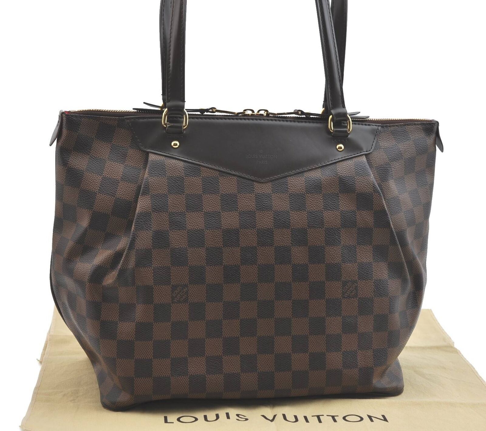 Authentic LOUIS VUITTON Damier Westminster GM Shoulder Tote Bag N41103 LV H3448