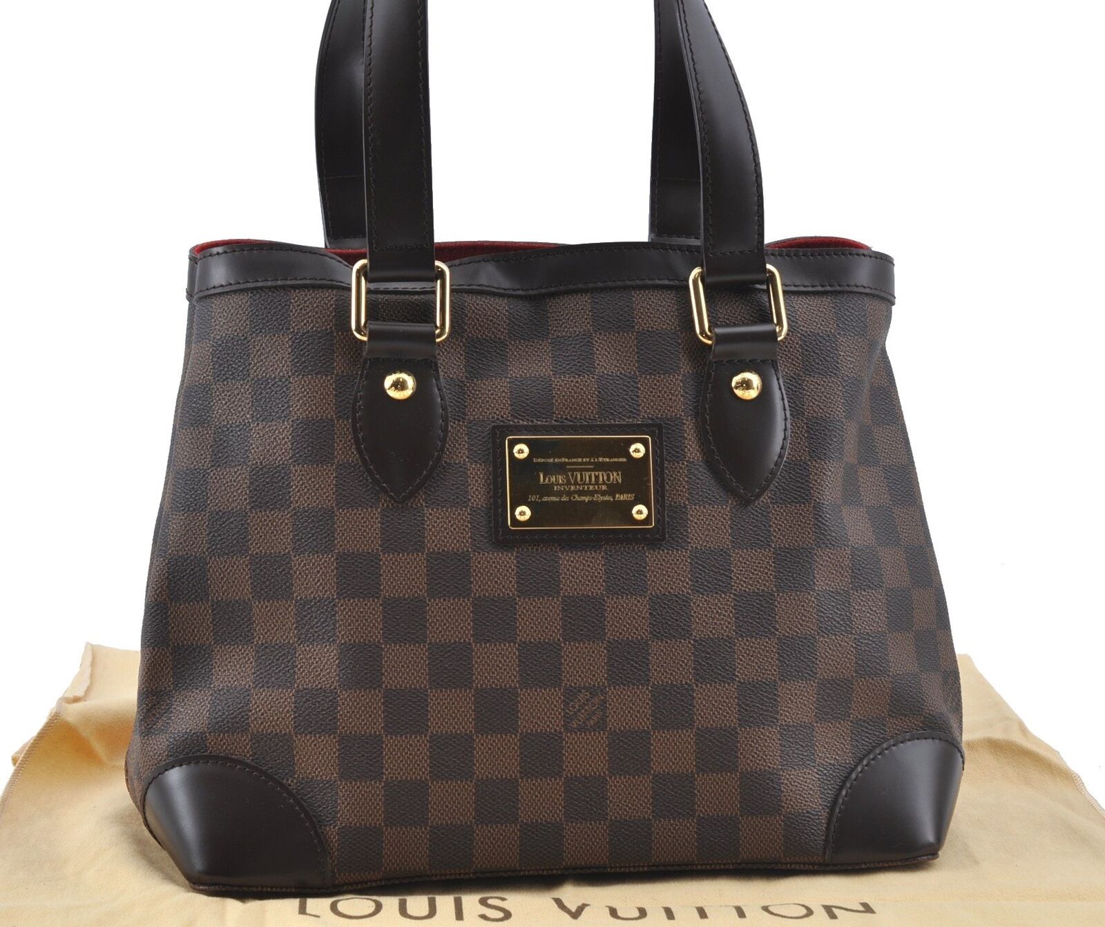 Authentic LOUIS VUITTON Damier Hampstead PM Shoulder Tote Bag N51205 LV H3455