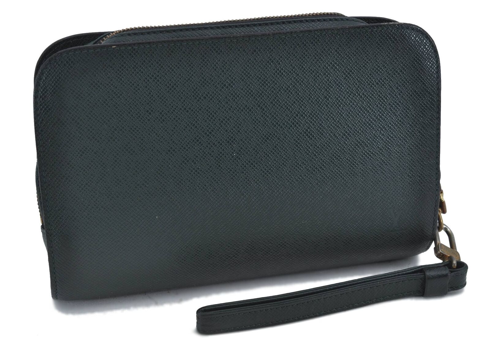 Authentic LOUIS VUITTON Taiga Baikal Clutch Bag Green M30184 LV H3463