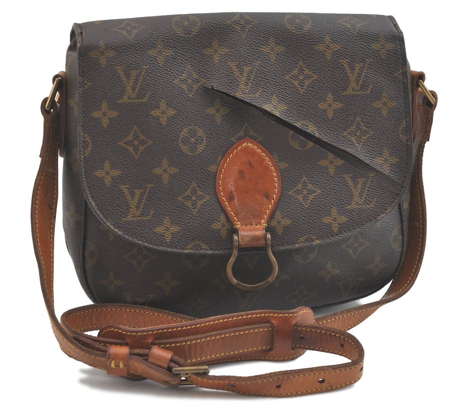 Auth LOUIS VUITTON Monogram Saint Cloud GM Shoulder Cross Bag M51242 LV H3498