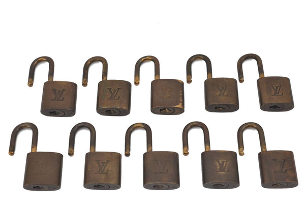 Authentic LOUIS VUITTON Padlock Gold 10Set LV H3500