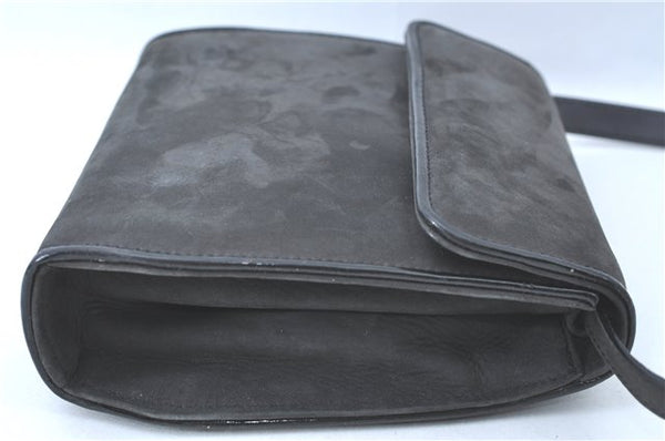 Authentic Ferragamo Leather Shoulder Cross Body Bag Purse Black H3580