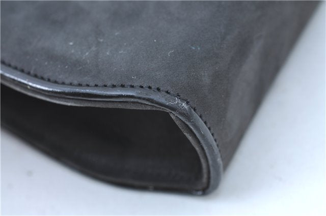 Authentic Ferragamo Leather Shoulder Cross Body Bag Purse Black H3580
